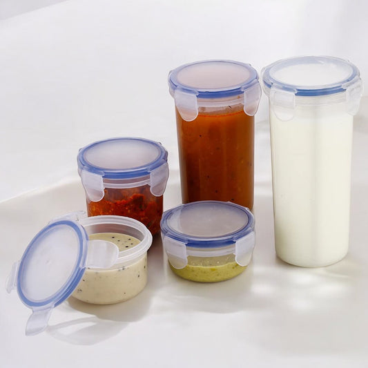 DNkitch 5 Piece Set Plastic Airtight Liquid Storage Container For Kitchen  Spill & Leakproof Juice Bottle