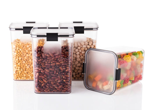 DNkitch 4 Pcs Airtight 1200ml Plastic Container Set for Kitchen Storage Container